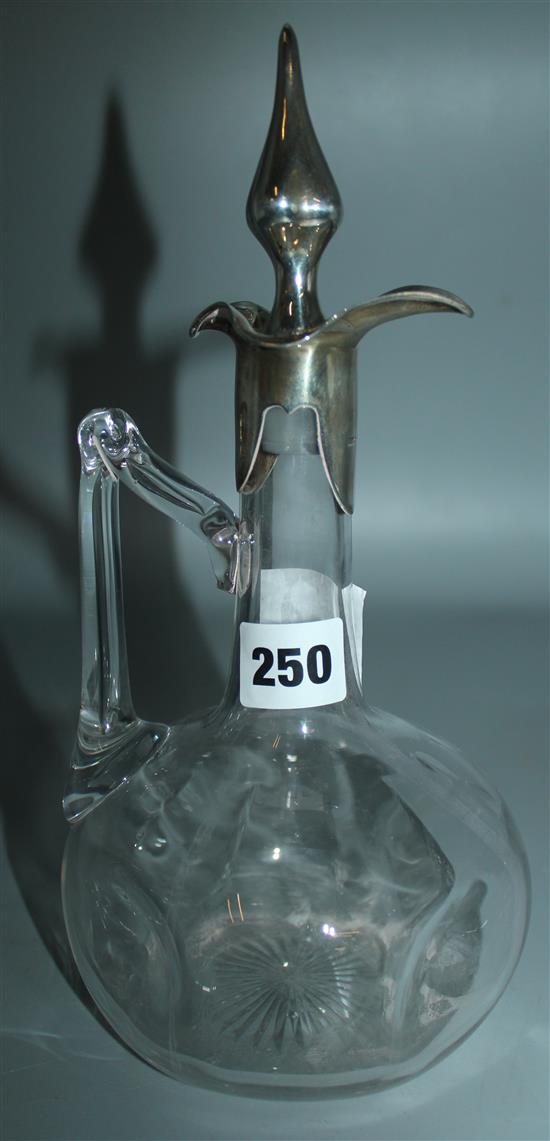 Silver mounted claret jug and stopper